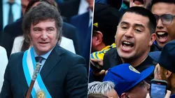 Javier Milei dijo que Juan Román Riquelme mandó a que lo insultaran el día de las elecciones en la Bombonera. Getty Images.
