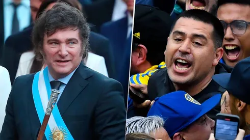 Javier Milei dijo que Juan Román Riquelme mandó a que lo insultaran el día de las elecciones en la Bombonera. Getty Images.