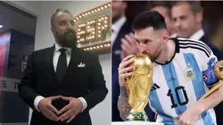 Álvaro Morales y Leo Messi.