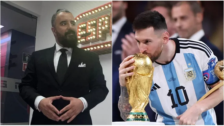 Álvaro Morales y Leo Messi.
