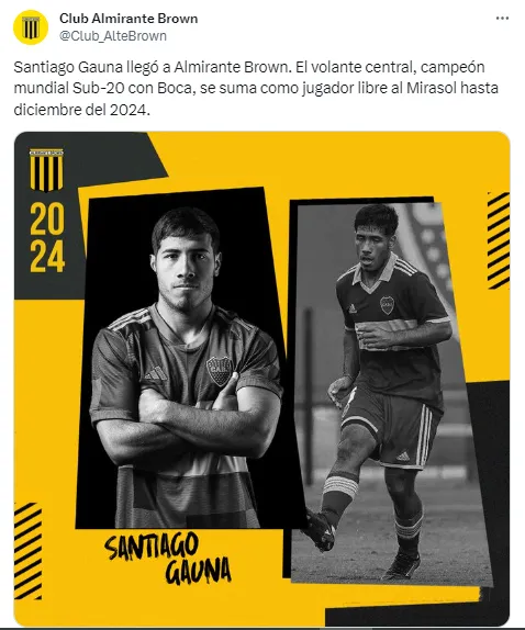 Santiago Gauna fue presentado en Almirante Brown.