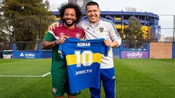 Marcelo junto a Riquelme en Casa Amarilla.