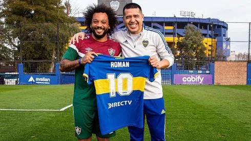 Marcelo junto a Riquelme en Casa Amarilla.