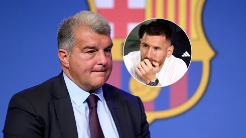 Joan Laporta y Lionel Messi.