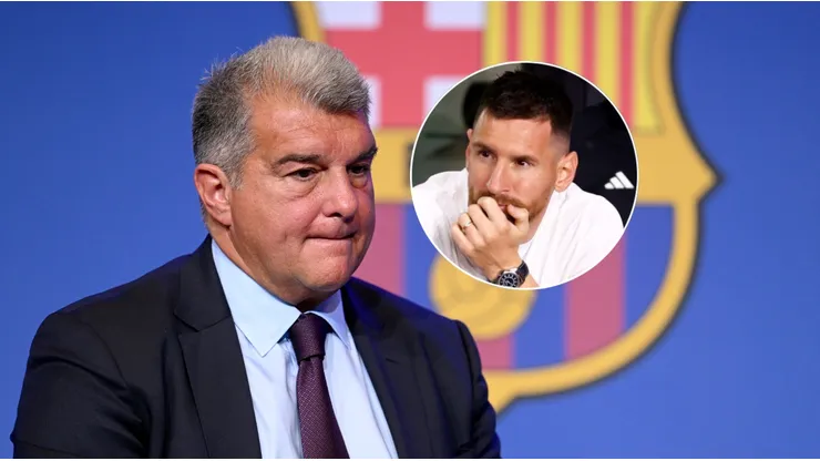 Joan Laporta y Lionel Messi.