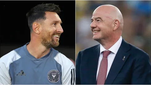 Lionel Messi y Gianni Infantino.