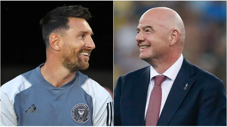 Lionel Messi y Gianni Infantino.