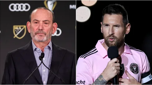 Don Garber, comisionado de la MLS, y Leo Messi.
