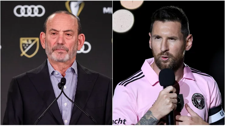 Don Garber, comisionado de la MLS, y Leo Messi.