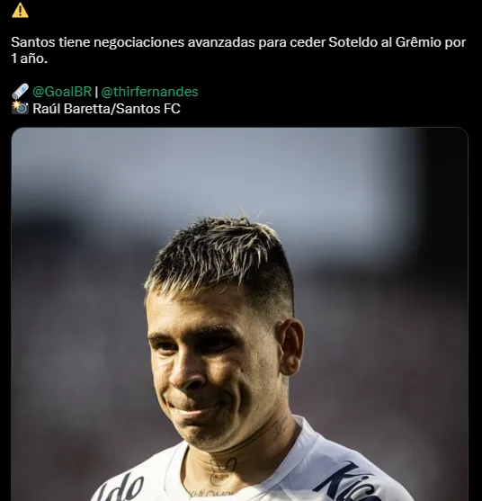 Desde Brasil informan: Soteldo está muy cerca de Gremio