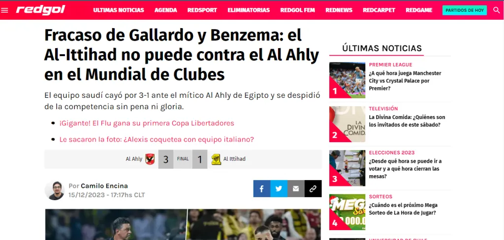 Fracaso de Gallardo y Benzema (RedGol).