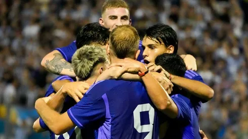 El festejo de los jugadores argentinos.
