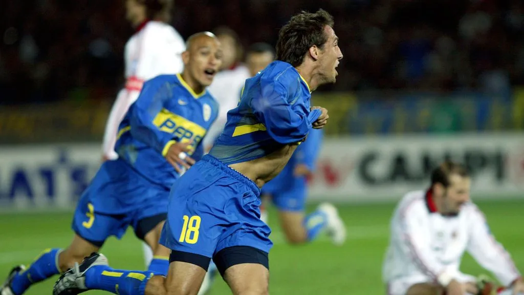 Donnet sale a gritarlo con el alma, después de anotar el tanto del empate (Getty Images)