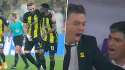 Los festejos de Benzema y Gallardo para el triunfo de Al Ittihad ante Auckland City.