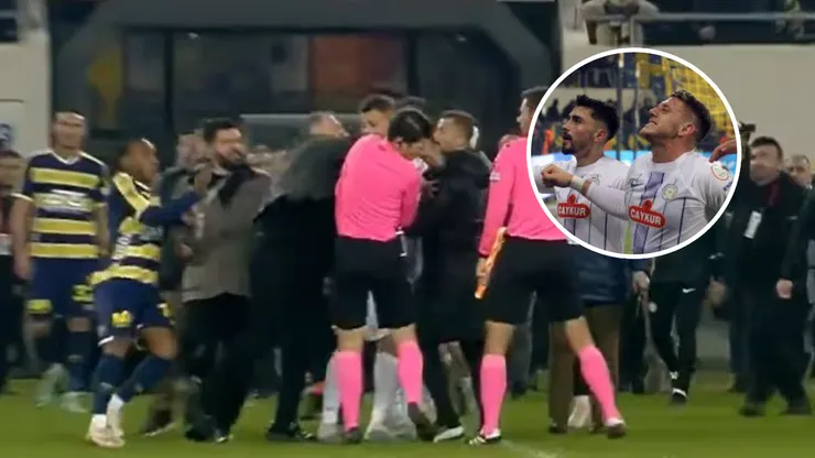 La agresión al árbitro derivó luego del gol del argentino Adolfo Gaich.