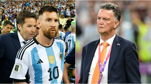 Lionel Messi y Louis van Gaal.