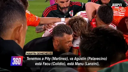 La charla de Demichelis antes de los penales.