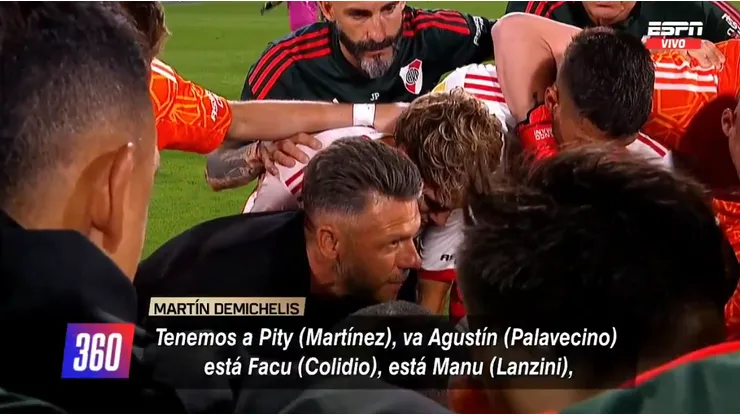 La charla de Demichelis antes de los penales.