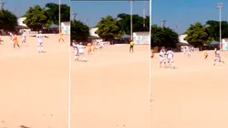 El delantero colombiano se agarró a las piñas en un partido.