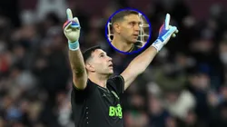 Dibu Martínez terminó como figura y con su rostro con sangre.