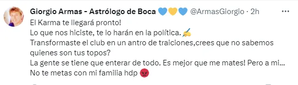 Posteo de Giorgio Armas.