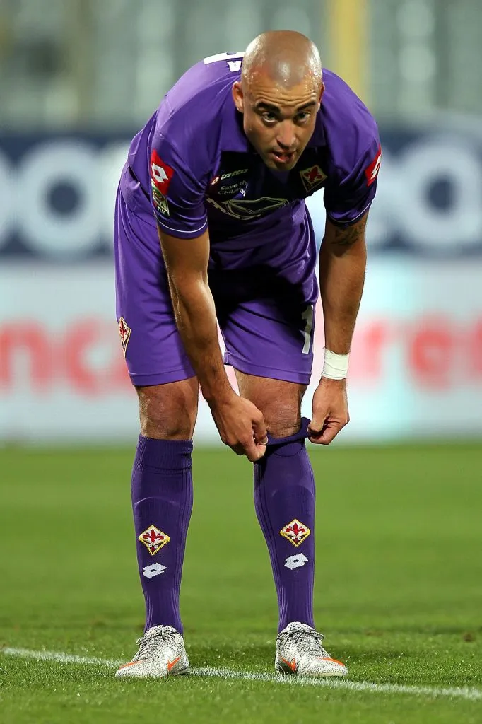 Silva con la camiseta de la Fiore. Getty Images