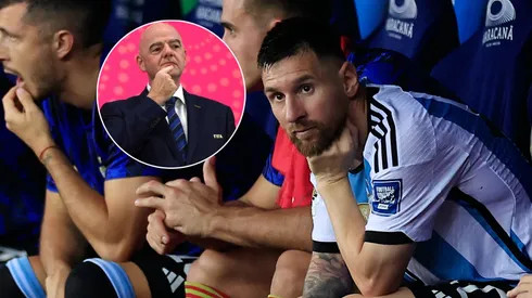 Gianni Infantini y Lionel Messi.