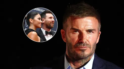 Antonela Roccuzzo, Lionel Messi y David Beckham.