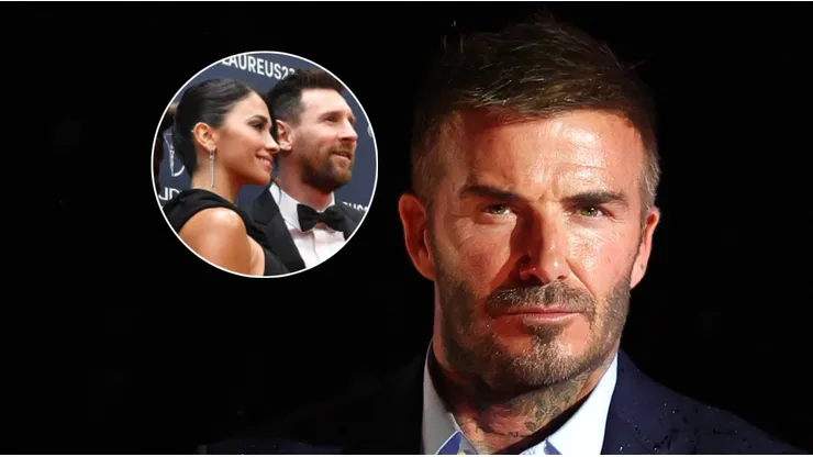 Antonela Roccuzzo, Lionel Messi y David Beckham.