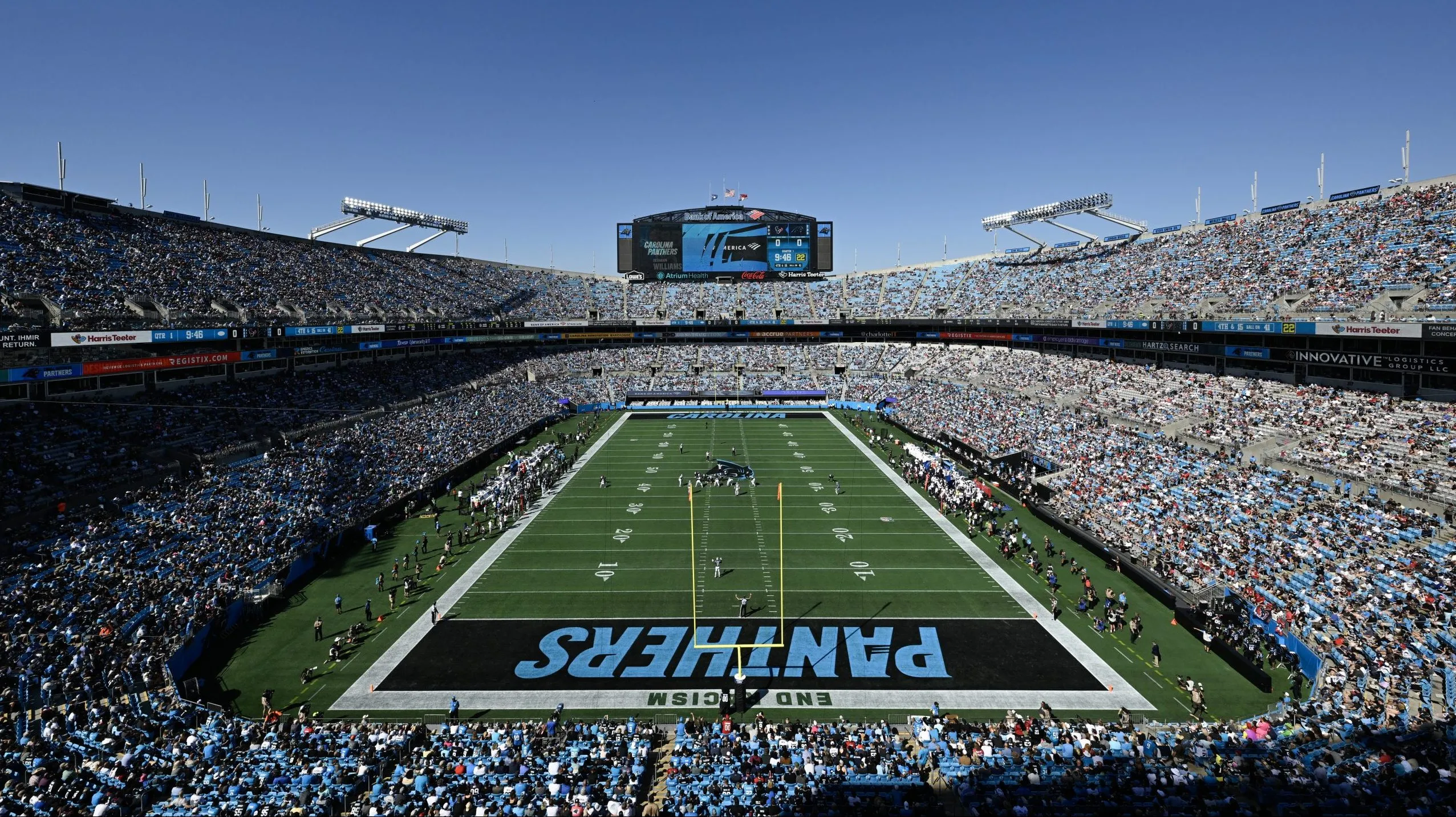 Otra de las sedes de la Copa América que cede la NFL: Carolina Panthers, local en un Bank of America Stadium repleto (Getty Images)