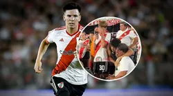 Mastantuono recibió el apoyo de su familia en el Monumental.