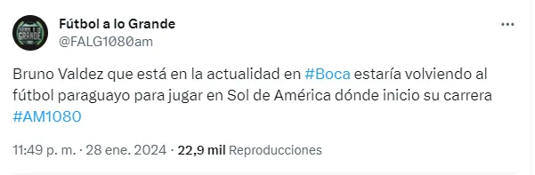 Posteo de Fútbol a lo Grande.