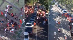 Duras imágenes de la pelea entre barras de River