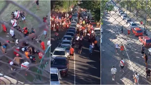 Duras imágenes de la pelea entre barras de River