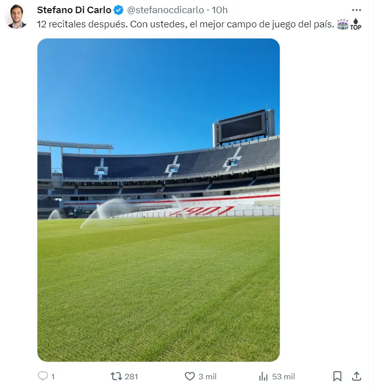 El tuit de Di Carlo.