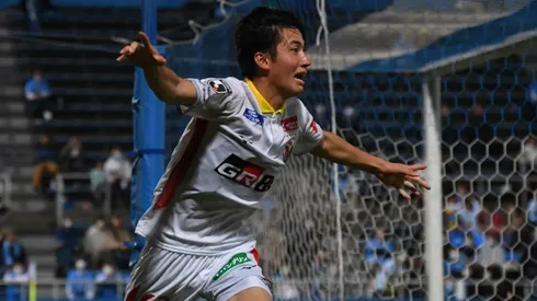 Ryoga Kida festejando uno de sus goles.