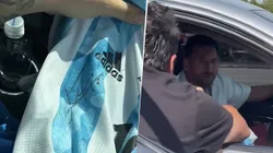 Se hizo viral: se lo encontró a Messi y le revoleó una camiseta para que le firme.