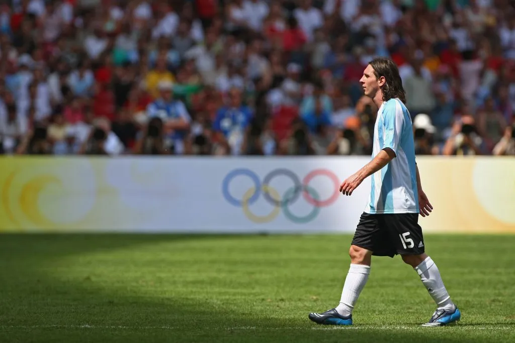 Lionel Messi en los Juegos Olímpicos de Beijing 2008. Getty Images.