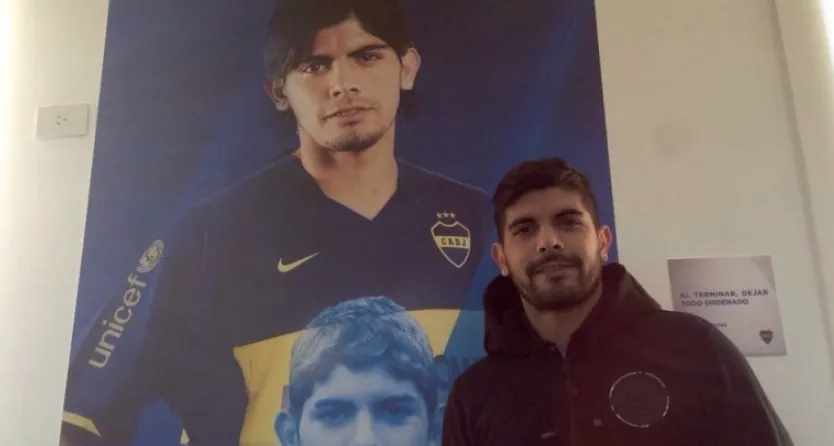 Éver Banega de visita por el club en 2017. (Prensa Boca)