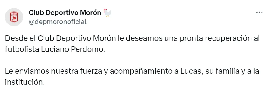 El posteo de Morón