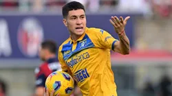 Matías Soulé anotó el segundo en el 3 a 1 del Frosinone ante el Cagliari por la Serie A. Getty Images.