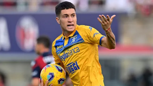 Matías Soulé anotó el segundo en el 3 a 1 del Frosinone ante el Cagliari por la Serie A. Getty Images.