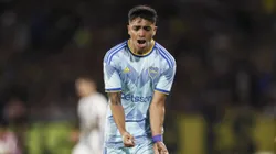 El delantero de Boca festeja su gol ante Talleres.
