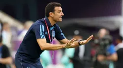 Lionel Scaloni durante un partido de la Albiceleste.