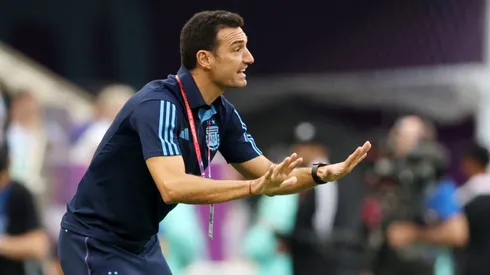 Lionel Scaloni durante un partido de la Albiceleste.