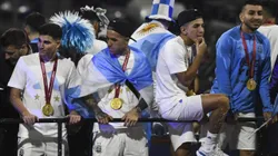 Thiago y Angelito, durante los festejos en Argentina por la Copa del Mundo. Son amigos y tienen el mismo representante.