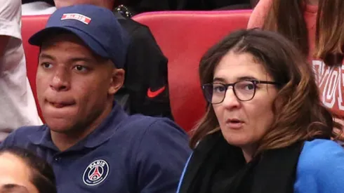 Mbappé, junto a su madre Fayza Lamari.