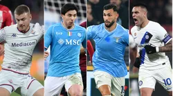 Lucas Beltrán, Giovanni Simeone, Valentín Castellanos y Lautaro Martínez se enfrentarán en la Supercopa de Italia. Getty Images.