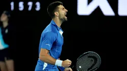 Novak Djokovic celebrando un punto.