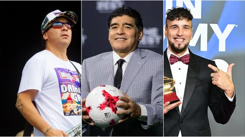 Pablo Lescano, Diego Maradona y Dante Spinetta.